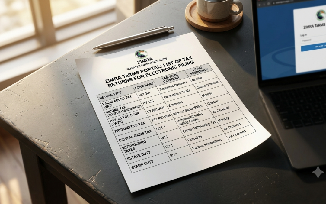 List of Tax Returns which you can file on TaRMS Portal