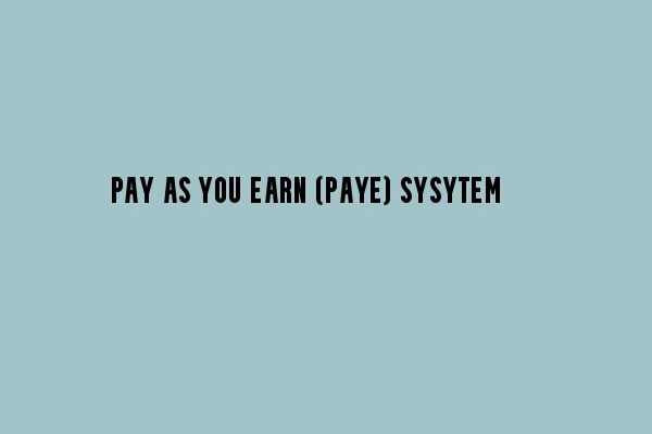 All you need to know about Pay As You Earn (PAYE) System in Zimbabwe.