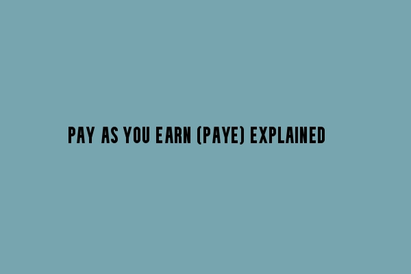 Pay As You Earn (PAYE) Explained